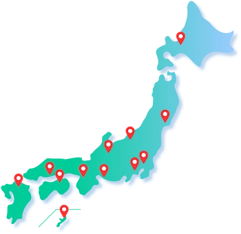 日本地図｜全国500拠点からの駆けつけ対応