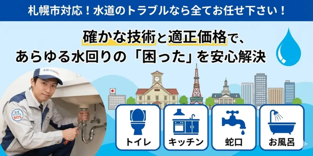 札幌市|住宅から飲食店まであらゆる水道トラブルに対応|生活トラブルSOS