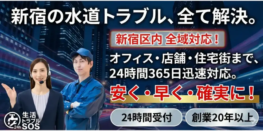 新宿区全域対応|新宿の水道トラブル全て解決