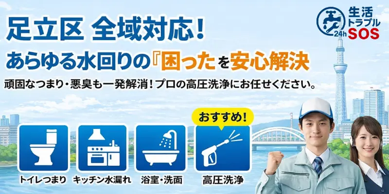 足立区｜確かな技術と適正価格であらゆる水回りの「困った」を安心解決！｜生活トラブルSOS