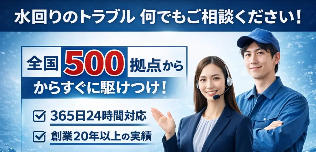水回りのトラブル何でもご相談ください｜全国500拠点から緊急駆けつけ｜生活トラブルSOS