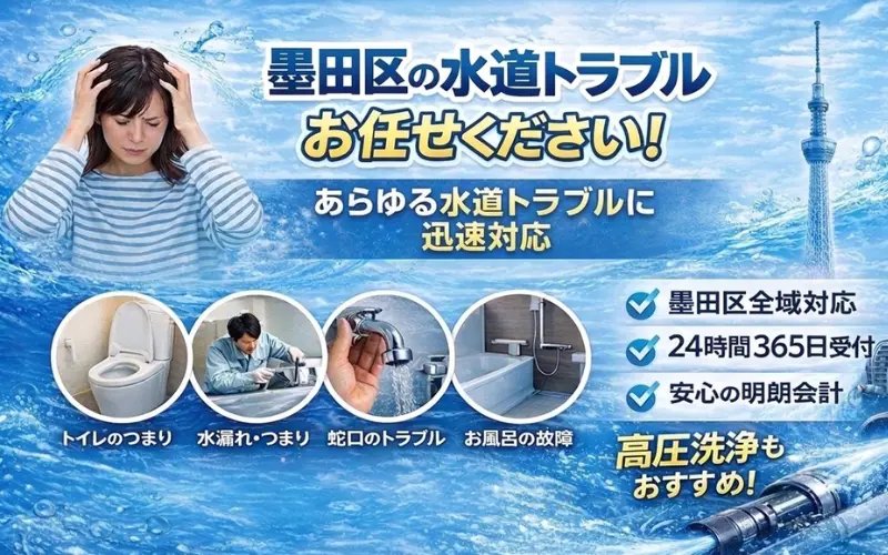 墨田区全域対応|あらゆる水回りの困ったを安心解決|生活トラブルSOS
